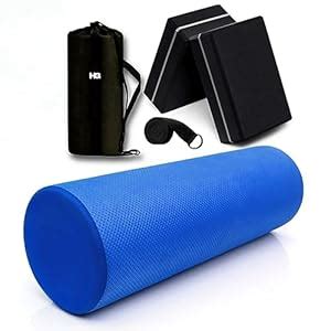 HOMEGALLEY Foam Roller with Yoga Blocks Pack of 2 with Belt for ...