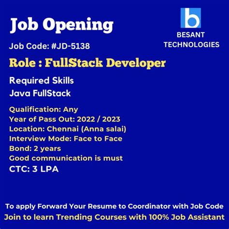 Image result for Besant Technologies Java Full-Stack Developer