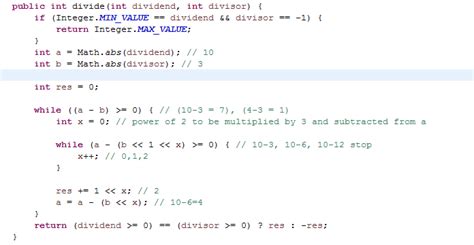 Divide Two Integers without Using Multiplication Division and Mod Operator 的图像结果