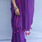 Buy Purple Soft Cotton Saree Online – RODDUR