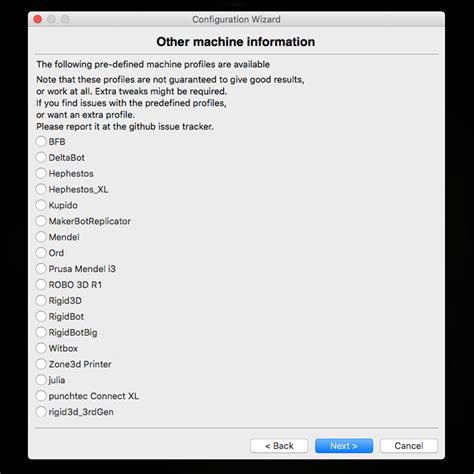 In the “Custom Reprap Information”, change the parameters as given below.