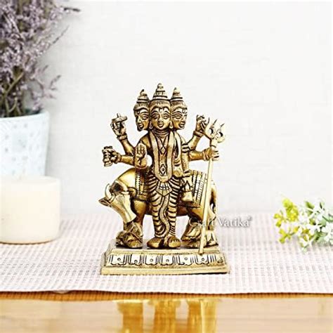 ARTVARKO Brass Lord Dattatreya Idol Bhagwan datta Murti Statue for Home ...
