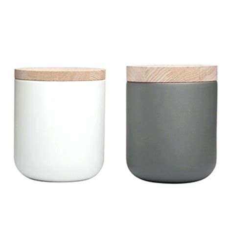 China Ceramic Candle Jar Canister Storage tea jar Container with Bamboo ...