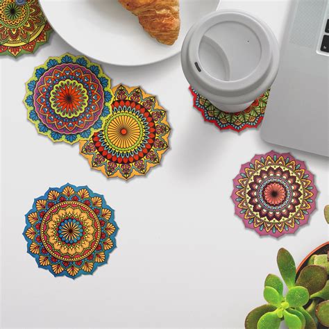 Flower Shaped Coasters Set of 6 – Ambiyaa
