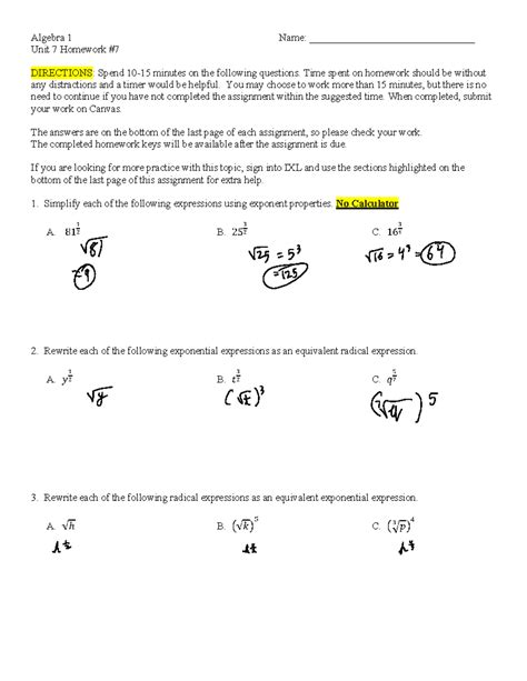 U7+Homework+7 - Notes - Algebra 1 Name ...