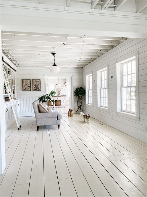 Paints We Use In Our Home | Ship lap walls, White painted floors ...