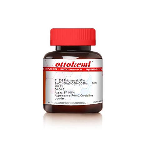 Thiomersal, 97% (54-64-8) - Manufacturer, Supplier, India, China | Otto ...