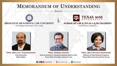 HNLU, MoU, Texas A&M University