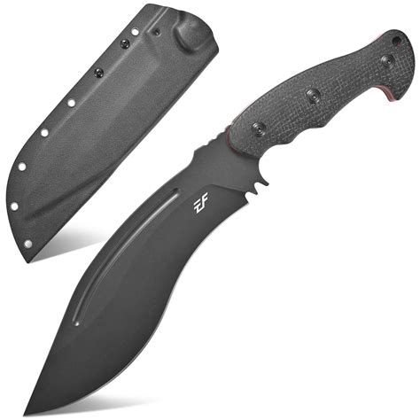 Eafengrow EF159 Fixed Blade Knife AUS-10 Steel Dog Leg shape Blade ...