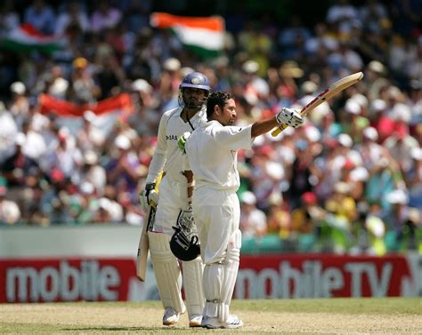 Sachin Tendulkar acknowledges the applause after reaching his 38th Test ...