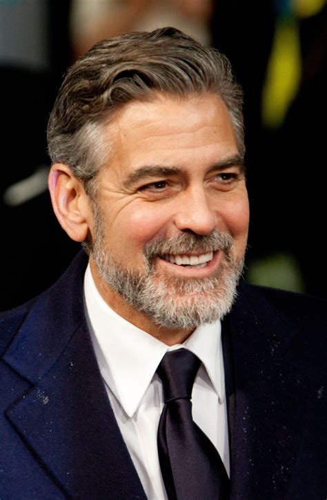 George Clooney... Even with a beard! Side Part Haircut Fade, George ...