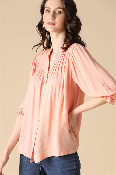 Buy Gipsy Peach Fashion Rayon Shirt - Gipsy Online