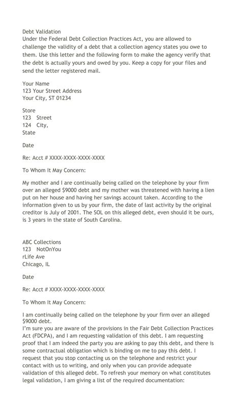 Free Printable Debt Validation Letter Templates [PDF, Word] Medical