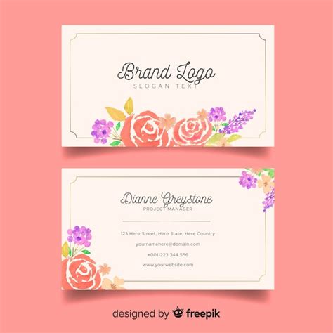 Floral Business Card Template 的图像结果