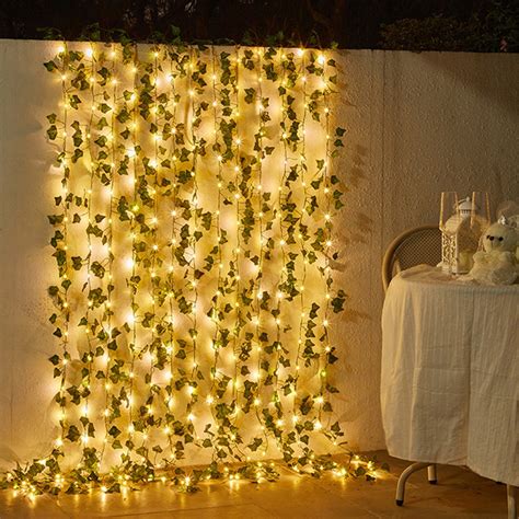 Ivy Vine Lights, Artificial Ivy Garland with LED String Lights, Hanging ...