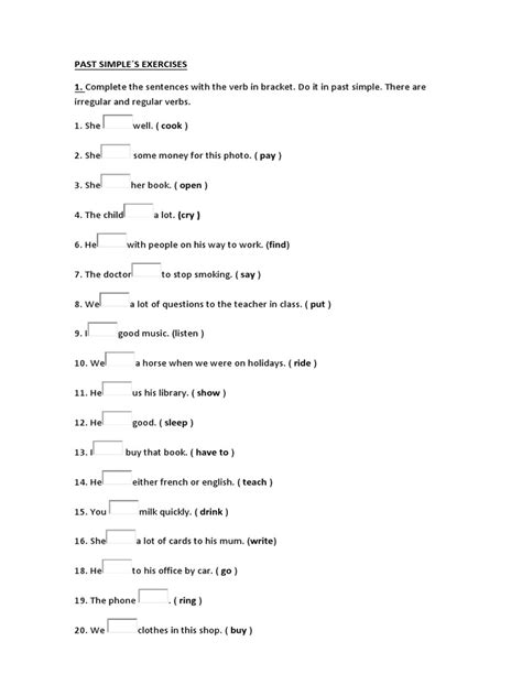 PAST SIMPLE Exercises | PDF