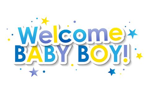 Welcome Baby Boy Colorful Typography Banner Stock Illustration ...