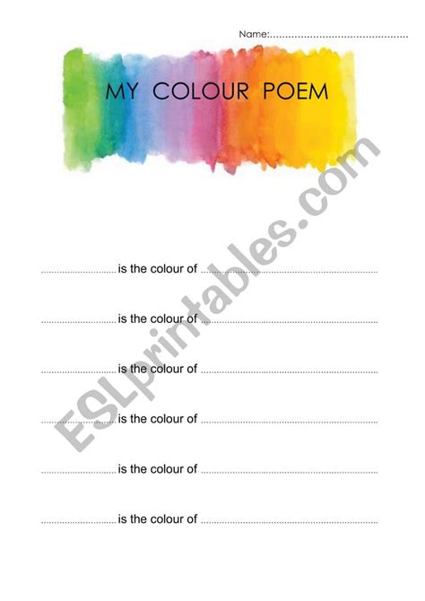 Image result for Color My World Poem Examples