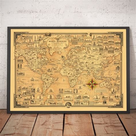 Old 7 Wonders of the World Map 的图像结果