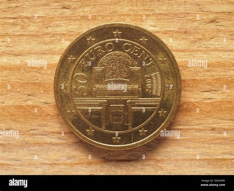 50 cents coin showing the Sezession building, currency of Austria, EU Stock Photo - Alamy