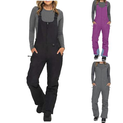 BXINGOHAI Women's Snow Bibs Ski Waterproof Windproof Insulated Overalls ...