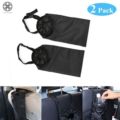 Luxtrada 2 Pack Car Trash Bags Car Trash Can Washable Eco-Friendly Seat Back Hanging Car Trash ...