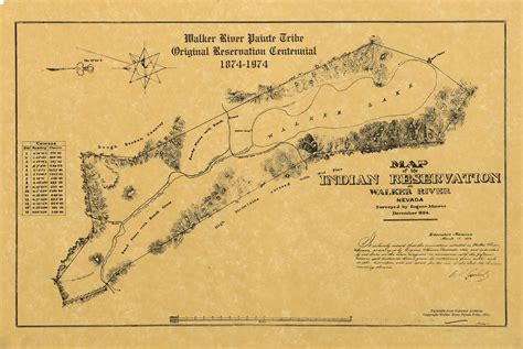 Map of Walker River Paiute Tribe Original Reservation Centennial 1874 ...