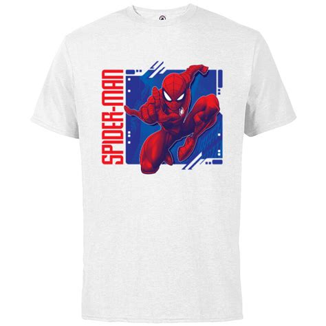 Marvel Spider-Man Leaping into Action All-Red - Short Sleeve Cotton T ...