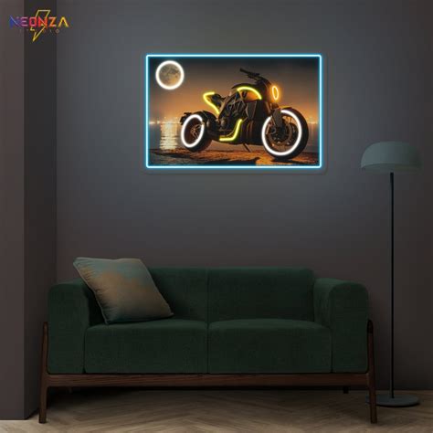 Riding-Cool-Motorcycle with moon Neonsign Artwork – acrylicsheetsindia