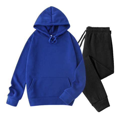 Casual Tracksuits For Men Sport Suit Men Velvet Solid-Color Casual ...