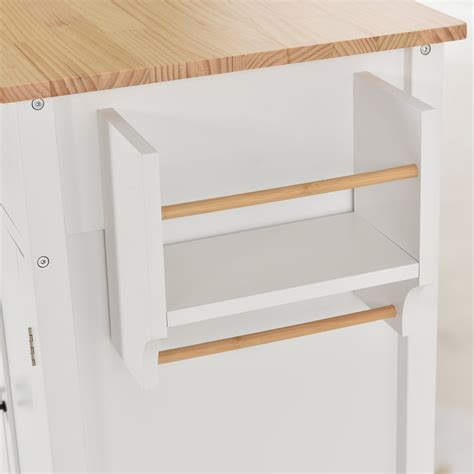 Buy EUROCO Kitchen Island Cart with Solid Wood Top and Locking Wheels ...