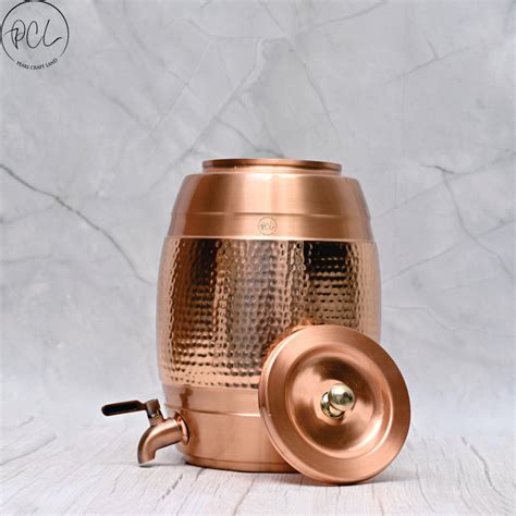 Pure Copper Water Dispenser Barrel Mid-Hammered Designed – PEARL CRAFTLAND