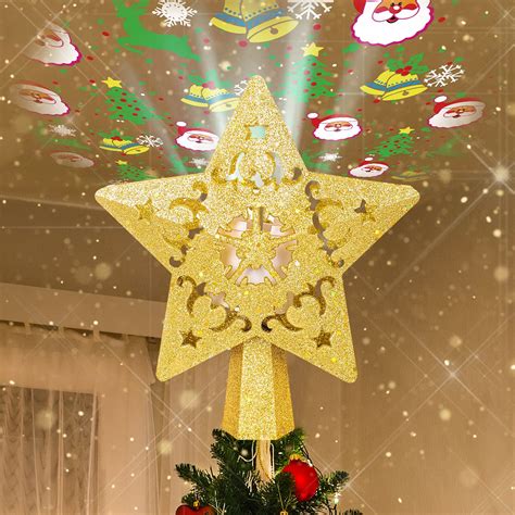 Buy Christmas Tree Topper - Star Christmas Tree Topper Lighted with 3D ...