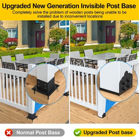 8x8 Post Base, 1Pcs Stainless Steel Adjustable Post Anchor Bracket ...