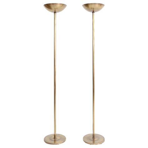 Pair of Uplighting Brass Floor Lamps at 1stdibs