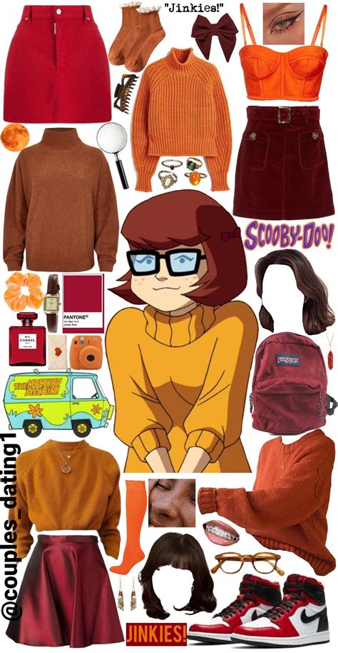 A collage of clothing and accessories used to create a Velma (Scooby ...
