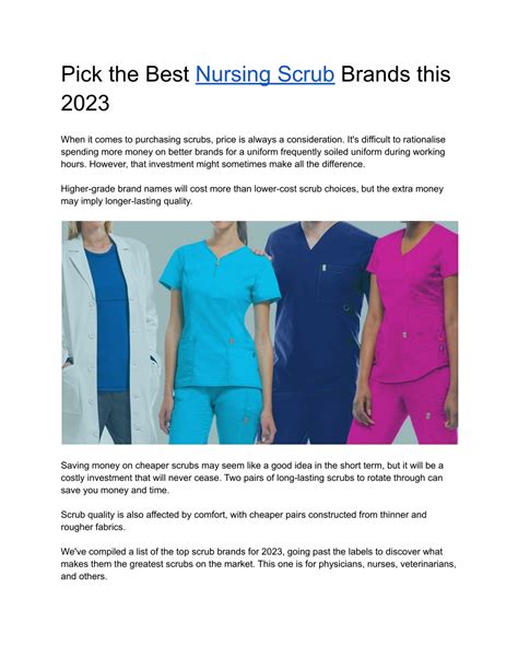 PPT - Pick the Best Nursing Scrub Brands this 2023 PowerPoint ...