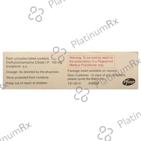 Hetrazan 100mg Tablet 30s - Uses, Side Effects, Price, Generic | PlatinumRx