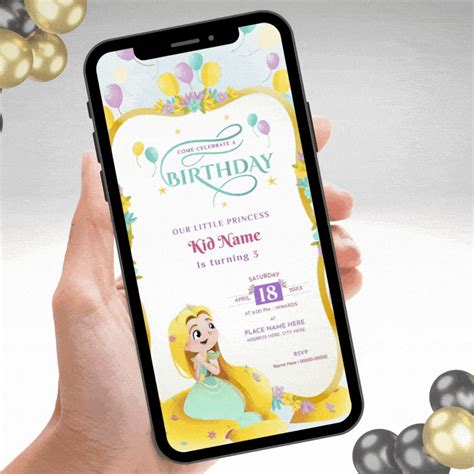 Princess Birthday Invitation GIF | Animated Fairy-Tale Theme eCard | B ...