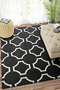 Buy Imperial Knots Black Links Hand Woven Dhurrie 4X6 Feet Online at ...