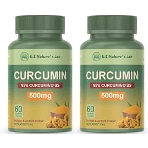 U.S Nature's Lap Curcumin Capsules 500mg | 95% Curcuminoids | 60 ...