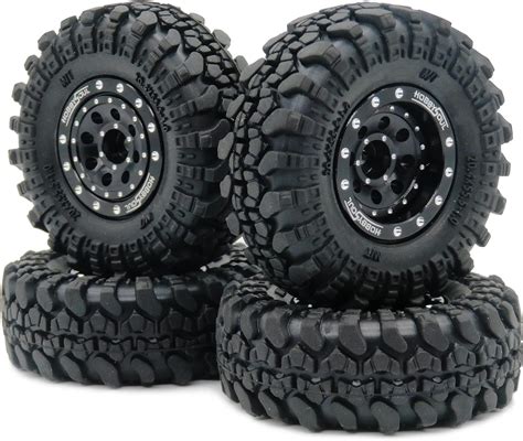Amazon.com: HOBBYSOUL Heavy RC 1.0 Wheels and Tires Pre-Mounted, 1/24 Tires & Adjustable Offset ...
