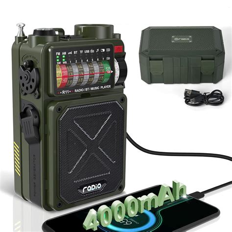 Emgykit R11 Emergency Crank Radio - 4000mAh/14800mWh NOAA/SW/AM/FM ...