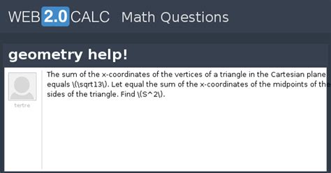 View question - geometry help!