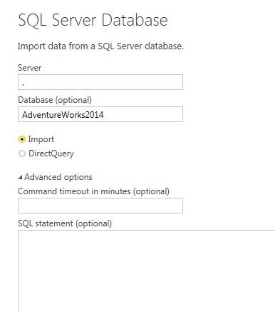 Image result for Power BI Desktop SQL Server Connection