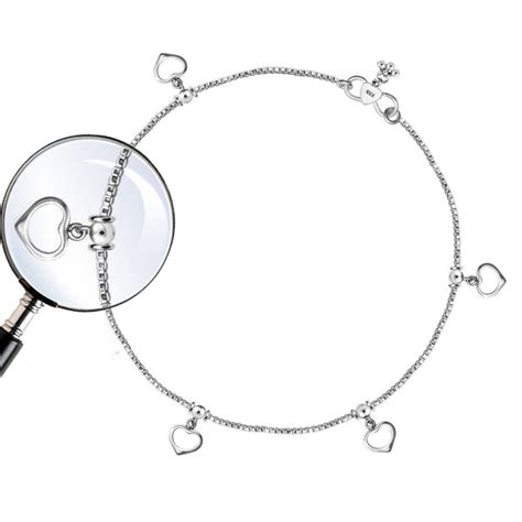 Buy 925 Sterling Silver Designer Oxidized Heart Anklets for Women And ...