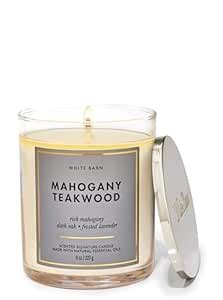 Bath & Body Works Mahogany Teakwood Single Wick Candle : Amazon.in ...