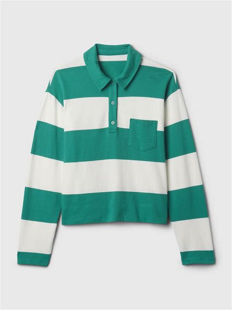 Cropped Rugby Polo Shirt | Gap