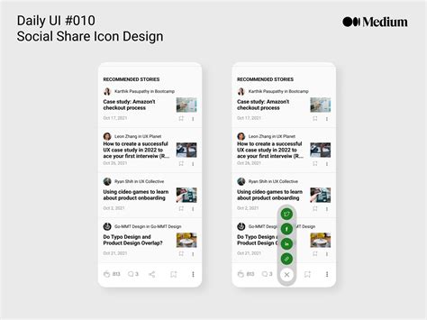 Daily UI #010 Social Share Icon Design (Redesign Medium App) by ...