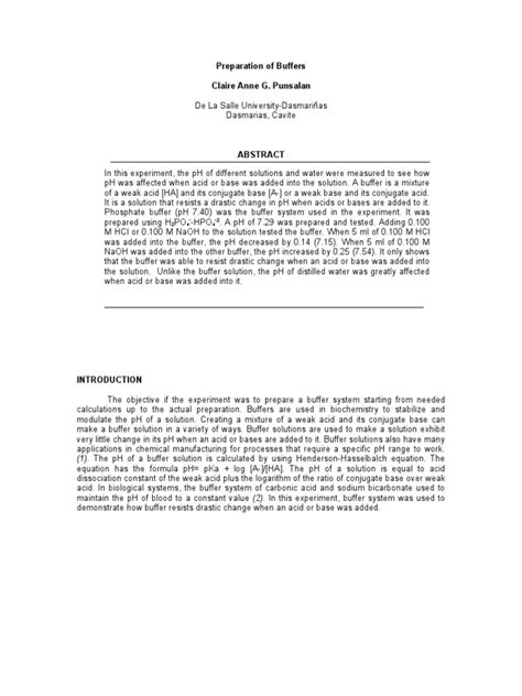 Image result for Buffer Solution Preparation